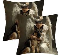 Fundas Cojines 50x50cm Juego de 2 Perro áNgel Funda de Cojín Impermeable para Exteriores Funda Sofá Cojín Decorativo Cuadrado Cojines, para Sala Estar Cama Hogar Decoracion Cushion Covers L7JT-853