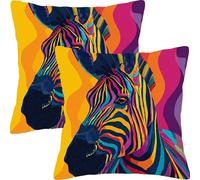 Fundas Cojines 50x50cm Juego de 2 Rayas De Cebra Funda de Cojín Impermeable para Exteriores Funda Sofá Cojín Decorativo Cuadrado Cojines, para Sala Estar Cama Hogar Decoracion Cushion Covers L7JT-33
