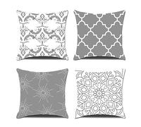 Fundas Cojines 50x50cm Terciopelo 4 piezas Funda de almohada suave con doble impresión Fundas de cojín decorativa cuadrada para sofá Silla Patio Jardín Blench Sala de estar Coche Decoración del hogar