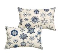 Fundas Cojines 50x60 cm Marina de Guerra Cojin Rectangular Impermeable Lino Invierno Fundas para Almohadas con Cremallera Oculta, Sofá Patio Jardín Primavera Verano de Regalo, Juego de 2 1B-186