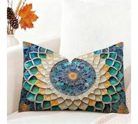 Fundas Cojines 50x70 cm Cojines Sofa Retro Terciopelo Funda Cojin Boho Cushion Covers Doble Cara Impresión Pillow Case para Navidena Decoración Jardín Sala de Estar Dormitorio Sofá Cama Coche 1h-26