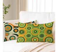Fundas Cojines 50x70 cm Juego De 2 Cojines Exterior Azul Funda Cojin Geométrico Impermeable Lino Funda Almohada Doble Cara Impresión Cushion Covers para Jardín Camping Patio Terraza Coche 2s-408