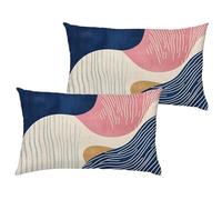 Fundas Cojines 50x70 cm Marina de guerra Cojin Rectangular Impermeable Terciopelo Rosa Fundas para Almohadas con Cremallera Oculta, Sofá Patio Jardín Primavera Verano de Regalo, Juego de 2 1B-754