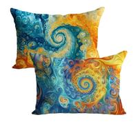 Fundas Cojines 50x70cm Vistoso Funda Cojin Abstracto Cojines Sofa Terciopelo 2 Piezas Impresión de Doble,Cremallera Oculta,Decoración Otoño Sofá al Aire Libre,Banco,Balcón,Dormitorio,Coche LK-1482