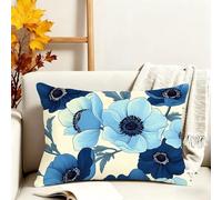 Fundas Cojines 50x80 cm Juego De 1 Cojines Exterior Azul Funda Cojin Floral Impermeable Terciopelo Funda Almohada Doble Cara Impresión Cushion Covers para Jardín Camping Patio Terraza Coche 3s-392