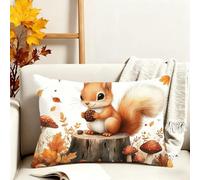 Fundas Cojines 50x80 cm Juego De 1 Cojines Exterior Otoño Funda Cojin Ardilla Impermeable Terciopelo Funda Almohada Doble Cara Impresión Cushion Covers para Jardín Camping Patio Terraza Coche 3s-388