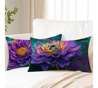 Fundas Cojines 50x80 cm Juego De 2 Cojines Exterior Púrpura Funda Cojin Abstracto Impermeable Lino Funda Almohada Doble Cara Impresión Cushion Covers para Jardín Camping Patio Terraza Coche 2s-616