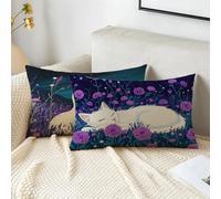 Fundas Cojines 50x80 cm Juego De 2 Cojines Exterior Púrpura Funda Cojin Gato Impermeable Terciopelo Funda Almohada Doble Cara Impresión Cushion Covers para Jardín Camping Patio Terraza Coche 2s-682