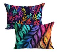 Fundas Cojines 50x80cm Vistoso Funda Cojin Hoja Cojines Sofa Terciopelo 2 Piezas Impresión de Doble，Cremallera Oculta，Decoración de Otoño Sofá al Aire Libre，Banco，Silla，Balcón，Dormitorio，Coche LK-1660