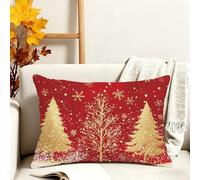 Fundas Cojines 50x90 cm Juego De 1 Cojines Exterior Rojo Funda Cojin Invierno Impermeable Terciopelo Funda Almohada Doble Cara Impresión Cushion Covers para Jardín Camping Patio Terraza Coche 3s-100