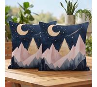 Fundas Cojines 55x55 cm Rosa Cojines Sofa Juego De 2 Exterior Impermeable Funda Cojin Marina de guerra Lino Cushion Covers con Cremallera Invisible, Modernas Decorativos Jardin Terraza Patio 2h-182