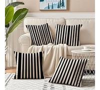 Fundas Cojines 55x55 Cojines Exterior Impermeable Lino Funda Cojin Verano Color Doble cara Cuadradas Juego de 4 Tejido Suave y Lavable, Decorativa Cojín Cubierta para Habitacion Patio Jardín R-719