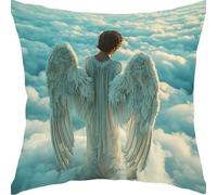 Fundas Cojines 55x55cm Funda de Cojín Impermeable áNgel Blanco Exteriores Funda Sofá Cojín Decorativo Cuadrado Cubrecojín Cojines, para Sala Estar Cama Hogar Decoracion Cushion Covers YX7RB-774
