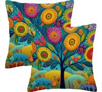 Fundas Cojines 55x55cm Juego de 2 Flores De áRbol Abstractas Funda de Cojín Impermeable Para Exteriores Funda Sofá Cojín Decorativo Cuadrado Cojines, Para Cama Hogar Decoracion Cushion Covers L7JT-115