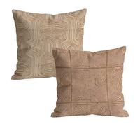 Fundas Cojines 55x55cm Juego de 2, marrón Resumen (2) Patrón Fundas de Cojines Exterior Impermeable in Terciopelo, con Cremallera Invisible, Funda Cojin Sofa para Decoración Hogar Dormitorio t9n-18