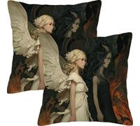 Fundas Cojines 55x55cm Juego de 2 Mujer áNgel Funda de Cojín Impermeable para Exteriores Funda Sofá Cojín Decorativo Cuadrado Cojines, para Sala Estar Cama Hogar Decoracion Cushion Covers L7JT-855