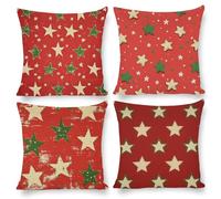 Fundas Cojines 60 x 60 cm Fundas de Cojines Rojo norte de Europa Juego de 4 Terciopelo Cojines Decorativos Almohada Cuadrada para Patio al Aire Libre, jardín, sala de estar, sofá, Decor f-173