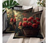 Fundas Cojines 60 x 60 cm Rosa Funda Cojin Cortijo Lino 2 Piezas Impresión de Doble cara, Cremallera Oculta, Decoración de Primavera Otoño Sofá al Aire Libre, Banco, Balcón, Dormitorio, Coche L#1135