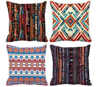 Fundas Cojines 60x60 Bohemia Juego de 4 Funda Cojin Geometría Cojines Exterior Suave Cushion Covers para Sala de Estar Dormitorio Sofá Primavera Verano Exterior Patio Jardín Banco Decoración s13-G