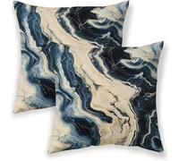 Fundas Cojines 60x60 cm Impermeable para Exteriores, Marina de guerra Fundas de Cojines con Cremallera, Abstracto Almohadas Decorativas Sala, Terciopelo para Dormitorio Sofá Jardín Regalo Mujer SJ-90