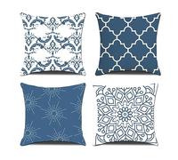 Fundas Cojines 60x60cm Terciopelo 4 piezas Funda de almohada suave con doble impresión Fundas de cojín decorativa cuadrada para sofá Silla Patio Jardín Blench Sala de estar Coche Decoración del hogar
