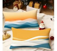 Fundas Cojines 60x80 cm Cojines Exterior Juego De 2 Funda Cojin Naranja Funda Almohada Terciopelo Doble Cara Patrón Cushion Covers para Sala de Estar Sofá Dormitorio Cama Decorativos, Azul 3m-916