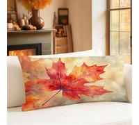 Fundas Cojines 60x80 cm Cojines Sofa Otoño Lino Funda Cojin Hoja Cushion Covers Doble Cara Impresión Pillow Case para Navidena Decoración Jardín Hogar Sala de Estar Dormitorio Sofá Cama Coche 1h-548