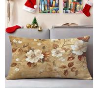 Fundas Cojines 60x80 cm Juego De 1 Cojines Exterior Marrón Funda Cojin Floral Impermeable Lino Funda Almohada Doble Cara Impresión Cushion Covers para Jardín Patio Coche Navidad Decorativos 3s-400
