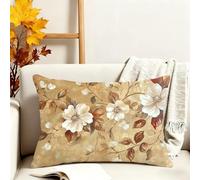 Fundas Cojines 60x80 cm Juego De 1 Cojines Exterior Marrón Funda Cojin Floral Impermeable Terciopelo Funda Almohada Doble Cara Impresión Cushion Covers para Jardín Camping Patio Terraza Coche 3s-400