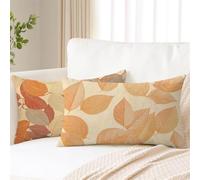 Fundas Cojines 60x80 cm Juego De 2 Cojines Exterior Otoño Funda Cojin Hoja Impermeable Lino Funda Almohada Doble Cara Impresión Cushion Covers para Otoño Decorativos Jardín Camping Patio Coche 2s-624