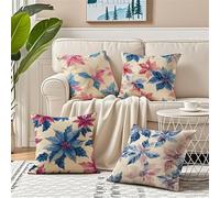 Fundas Cojines 70x70 Azul Juego de 4 Terciopelo Cojines Sofa Funda Cojin Estrella de mar con Cremallera Invisible Cojín Exterior Impermeable, Suaves y Transpirables Decorativas para Sofás Balcón R-616