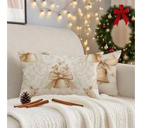 Fundas Cojines 70x90 cm Cojines Exterior Juego De 2 Funda Cojin Retro Funda Almohada Lino Doble Cara Patrón Cushion Covers para Sala de Estar Sofá Dormitorio Cama Oficina Decorativos, Campana 3m-764