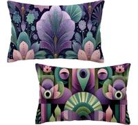 Fundas Cojines 80 x 40 cm, Funda Cojin Lila Juego de 2, Otoño Fundas de Cojines geometría, Suave Cojines Cama Decorativos, Cushion Covers con Cremallera Oculta para Oficina Sofá Cama Habitacion D6-461