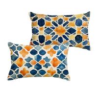 Fundas Cojines 80x100 cm Naranja Cojin Rectangular Impermeable Lino Marina de Guerra Fundas para Almohadas con Cremallera Oculta, Sofá Patio Jardín Primavera Verano de Regalo, Juego de 2 1B-166