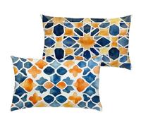 Fundas Cojines 80x100 cm Naranja Cojin Rectangular Impermeable Terciopelo Marina de Guerra Fundas para Almohadas con Cremallera Oculta, Sofá Patio Jardín Primavera Verano de Regalo, Juego de 2 1B-166