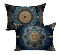 Fundas Cojines 80x40cm Marina De Guerra Funda Cojin Mandala Cojines Sofa Terciopelo 2 Piezas Impresión de Doble,Cremallera Oculta,Decoración Otoño Sofá Aire Libre,Banco,Balcón,Dormitorio,Coche LK-1546