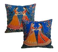 Fundas Cojines 80x80cm Juego de 2, Color Naranja Chica Patrón Fundas de Cojines Exterior Impermeable in Terciopelo, con Cremallera Invisible, Funda Cojin Sofa para Decoración Hogar Dormitorio t9n-58