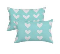 Fundas Cojines Azul, Fundas de Almohada 70x90 cm Juego de 2, Rectangular Decorativos Cojines Sofa in Lino, Amar Cojin Exterior Impermeable para Exterior Balcón Terraza Patio Jardín, Regalo -2860