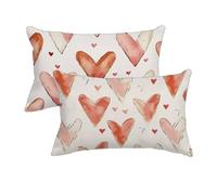 Fundas Cojines Beige, Fundas de Almohada 75x40 cm Juego de 2, Rectangular Decorativos Cojines Sofa in Lino, Amar Cojin Exterior Impermeable para Exterior Balcón Terraza Patio Jardín, Regalo -4630