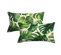 Fundas Cojines Cama 30x50 Tropical Decoracion Hogar Juego de 2 Funda Almohada 30x50 cm de Terciopelo con Zipper Rectangulares Fundas Cojines para Cama Sofá Dormitorio Salón, Regalos (Planta) -6815