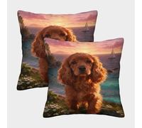 Fundas Cojines con English Cocker Spaniel Juego De 2, Microfibra Suave Funda De Almohada con Cremallera Oculta, Fundas Decorativas para Sofá, Cama, Sillas, 50x50cm