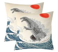Fundas Cojines Dinosaurio Mon-Ster Japonés Animal Genial Anime Asiático Juego De 2 Suave Fundas De Cojines para Silla Oficina Coche