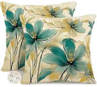 Fundas Cojines Exterior Impermeable Funda de Cojín Flor 65x65 cm, Juego de 2 Funda de Almohada Moderno Fundas de Cojín Verano Primavera Cojines Decorativas para Sala de Estar Jardín Patio -GY342