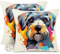 Fundas Cojines Exterior Impermeable Funda de Cojín Perro 55x55 cm, Juego de 2 Funda de Almohada Animales Fundas de Cojín Verano Primavera Cojines Decorativas para Sala de Estar Jardín Patio -GY426
