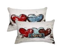 Fundas Cojines Gris, Fundas de Almohada 70x40 cm Juego de 2, Rectangular Decorativos Cojines Sofa in Lino, Amar Cojin Exterior Impermeable para Exterior Balcón Terraza Patio Jardín, Regalo -4221