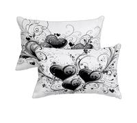 Fundas Cojines Gris, Fundas de Almohada 80x40 cm Juego de 2, Rectangular Decorativos Cojines Sofa in Lino, Amar Cojin Exterior Impermeable para Exterior Balcón Terraza Patio Jardín, Regalo -4559