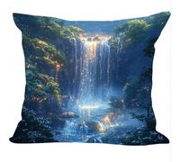 Fundas Cojines Juego de 2 Piezas, 40x40cm, Estrella De La Cascada, Cojines Decorativas de Terciopelo, Fundas de Cojines Cuadradas de Lino, para Cuatro Estaciones Decoración Hogar Sofá ZY7X-600
