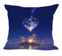 Fundas Cojines Juego de 2 Piezas, 45x45cm, Cielo Estrellado, Cojines Decorativas de Terciopelo, Fundas de Cojines Cuadradas de Lino, para Cuatro Estaciones Decoración Hogar Sofá Dormitorio ZY7X-838