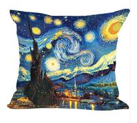 Fundas Cojines Juego de 2 Piezas, 45x45cm, El Cielo Estrellado De La Pintura Al óLeo, Cojines de Terciopelo, Fundas de Cojines Cuadradas de Lino, para Cuatro Estaciones Decoración Hogar Sofá ZY7X-896