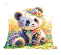 Fundas Cojines Juego de 2 Piezas, 45x45cm, Flores De Panda, Cojines Decorativas de Terciopelo, Fundas de Cojines Cuadradas de Lino, para Cuatro Estaciones Decoración Hogar Sofá Dormitorio ZY7X-847